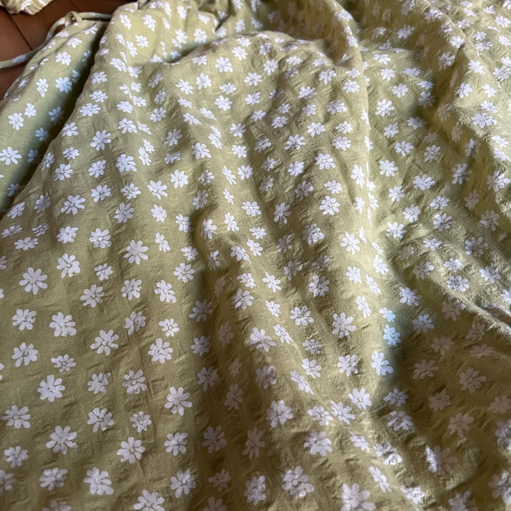 Sabo Skirt Green Siana Floral Puff Sleeve Dress - Picture 5 of 5